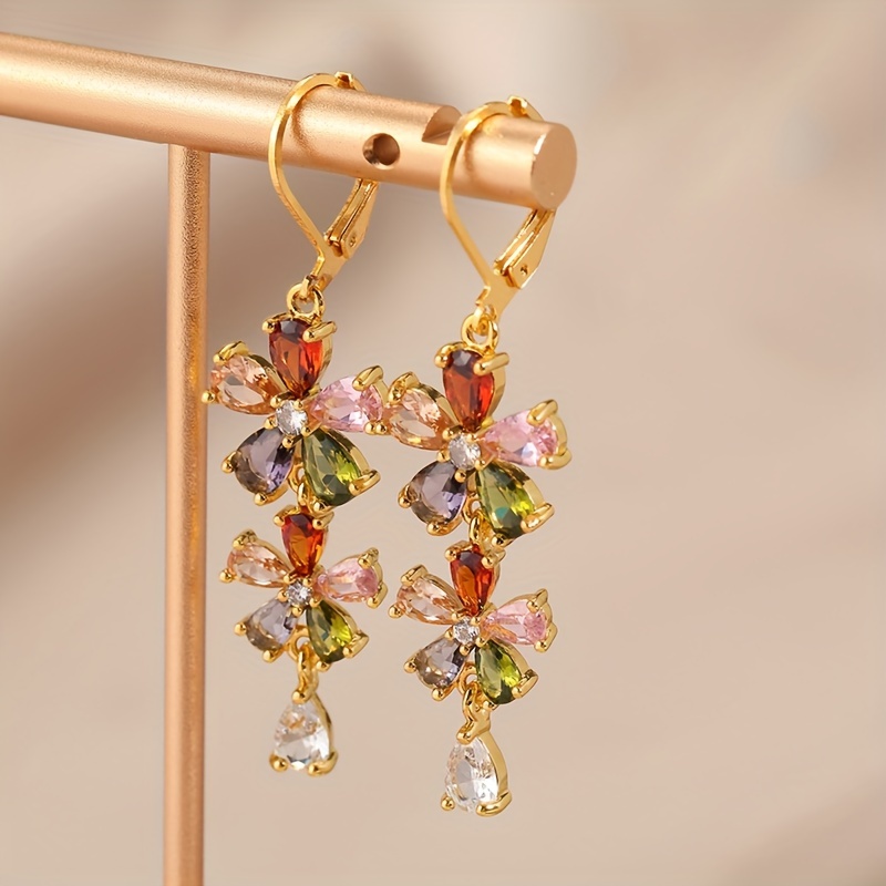 Women's Colorful Cubic Zirconia Wedding Earrings